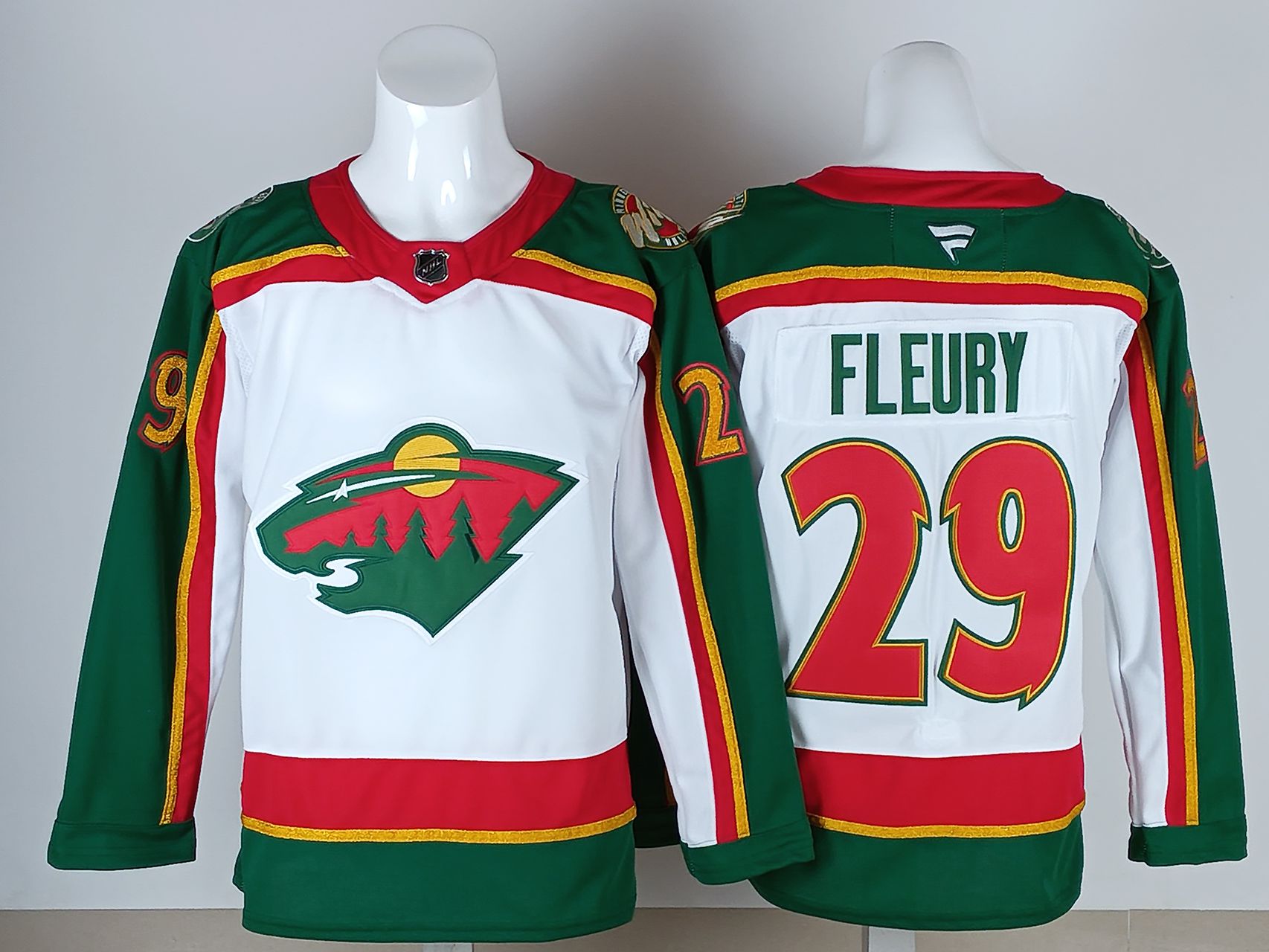 Men 2026 Minnesota Wild #29 Fleury White Green NHL Jersey style 01